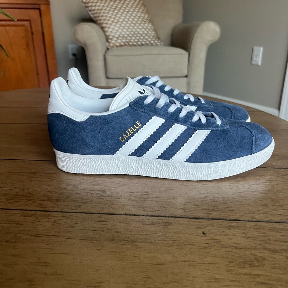 Adidas Gazelle Blue and White Sneakers
